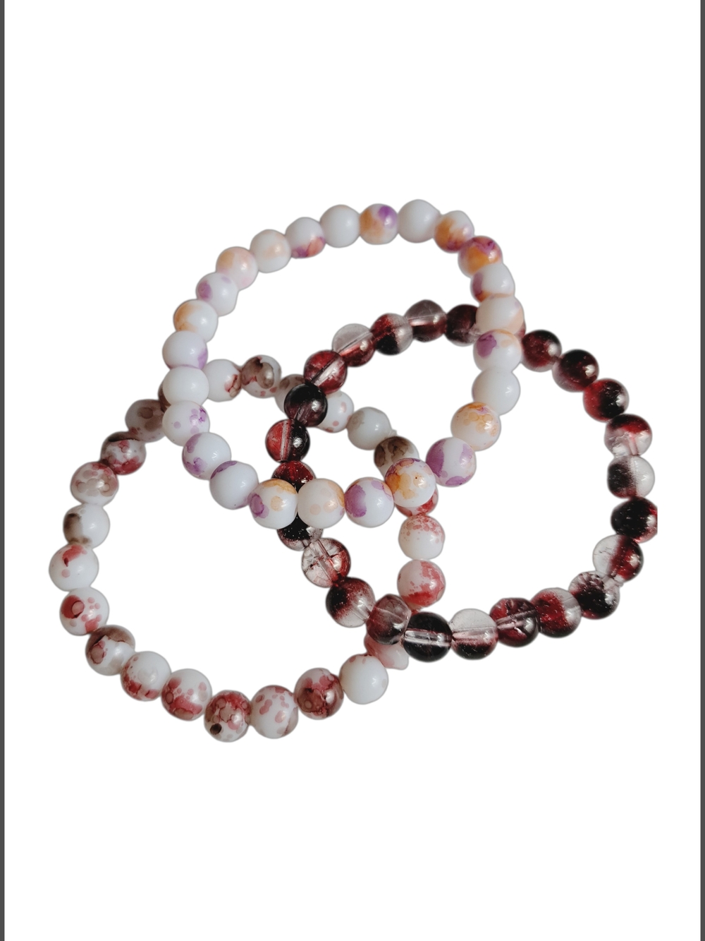 Unisex Beaded Stretch Bracelets w/ Natural Stone Gemstones